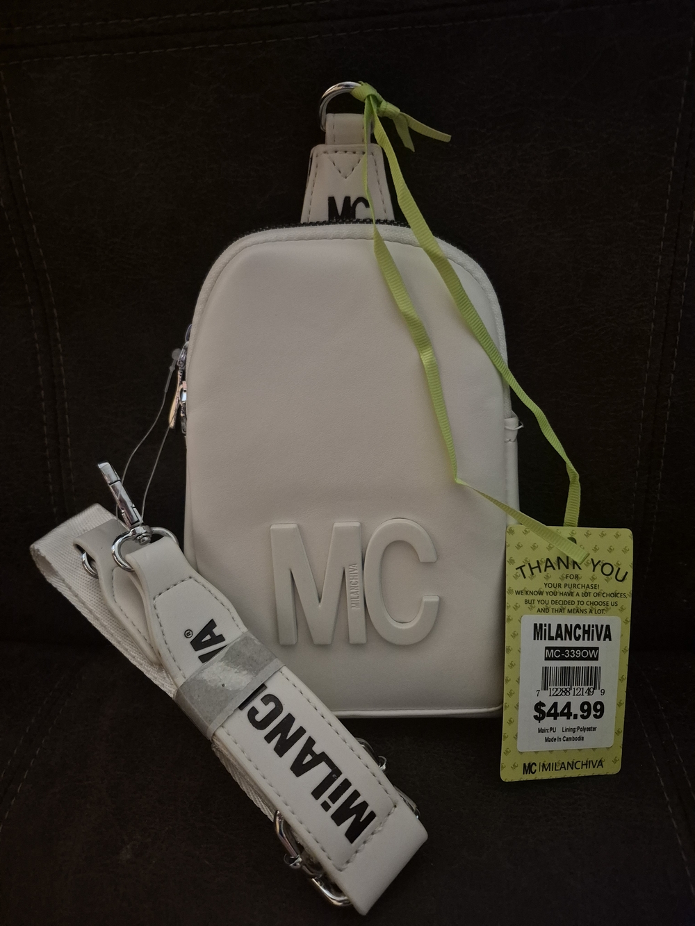 White MC Crossbody Sling Bag
